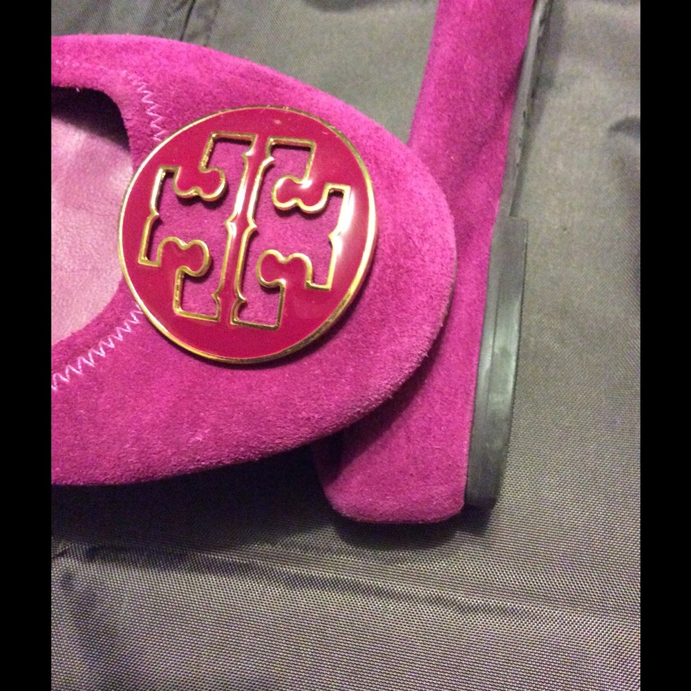 TORY BURCH Maroon Flats Sz 8 - Picture 3 of 6